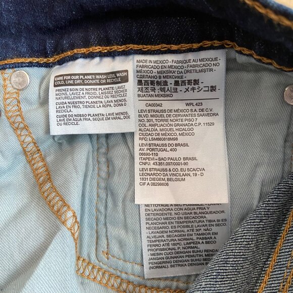 Levis 505 Mens Straight Leg Jeans W36 Classic Fit Blue Denim Made In Mexico - Picture 6 of 12